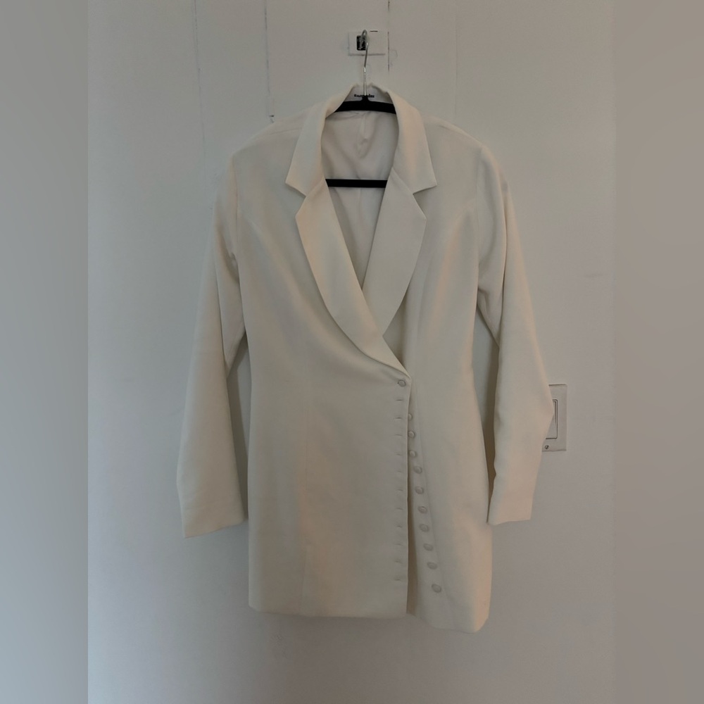 White blazer mini dress
